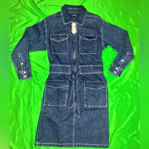 NWT 100% Cotton J.Crew Denim Midi Dress size 2