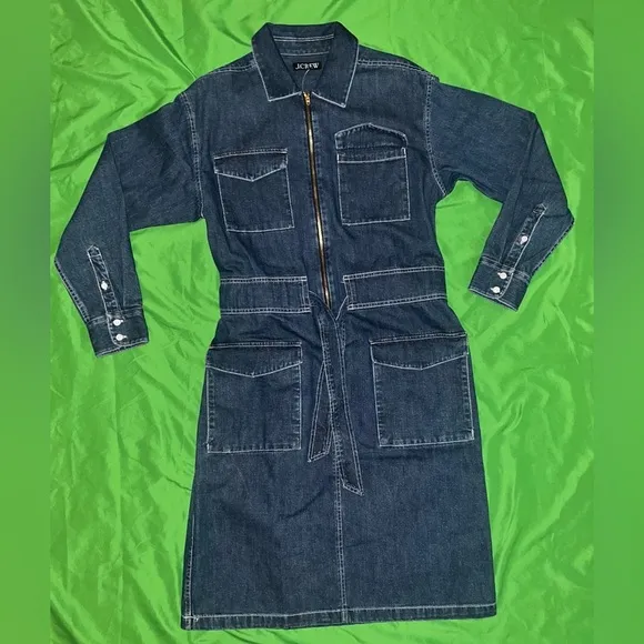 NWT 100% Cotton J.Crew Denim Midi Dress size 2