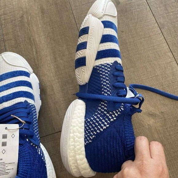 NWT Adidas Men Trae Young 2 Basketball Shoes Size 12 White Blue H03839 Sneakers