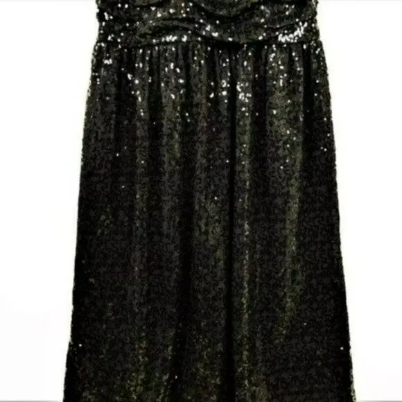 NWT Aidan Mattox Ruched Sequin Strapless Gown Party Cocktail Maxi Dress