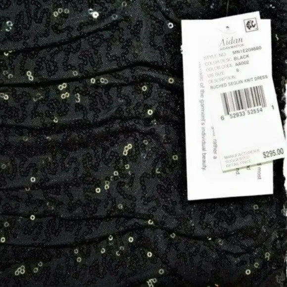 NWT Aidan Mattox Ruched Sequin Strapless Gown Party Cocktail Maxi Dress