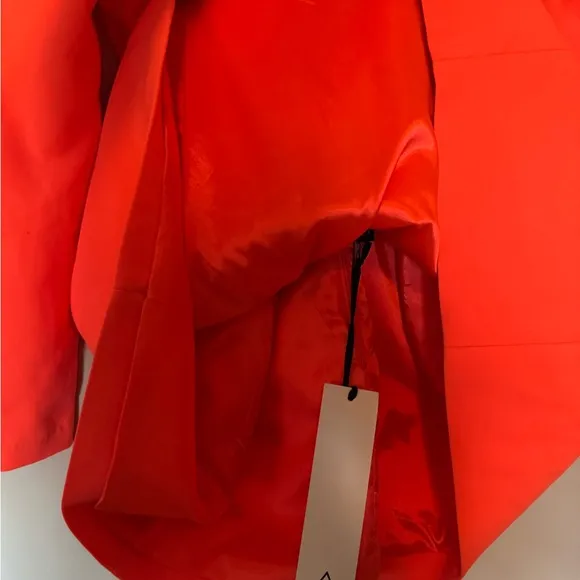 NWT AQ/AQ Neon Long Sleeve Open Back Structured Statement Mini Dress Size 4