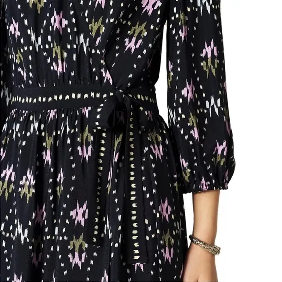 NWT Ba&amp;sh Nerla Robe Bleu Nuit Midnight Navy Blue Ikat Wrap Midi Maxi Dress