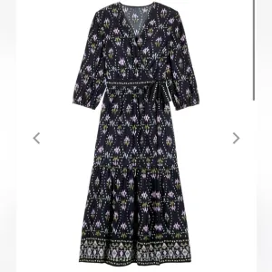 NWT Ba&amp;sh Nerla Robe Bleu Nuit Midnight Navy Blue Ikat Wrap Midi Maxi Dress