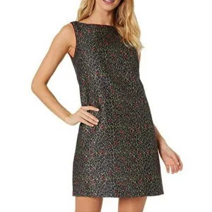 NWT Betsey Johnson Metallic Leopard Print Cocktail Party Mini Shift Dress