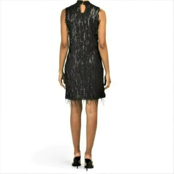 NWT Carla Conti Made in Italy Sequin Fringe Retro Cocktail Party Mini Dress