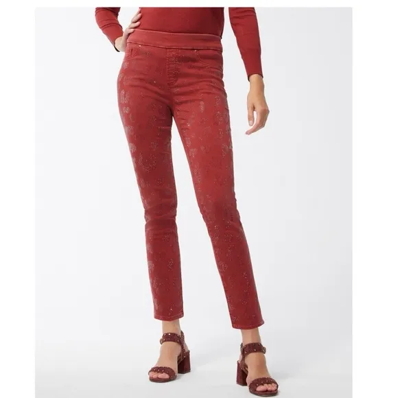 NWT CHICO'S Leopard Sparkle Pull-On Jeggings