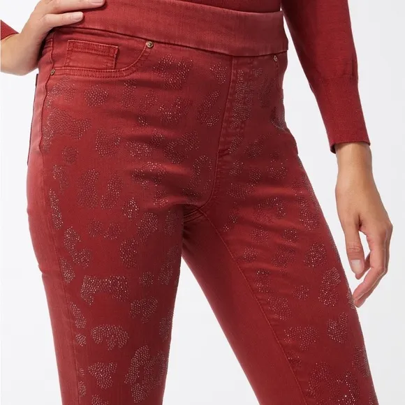 NWT CHICO'S Leopard Sparkle Pull-On Jeggings