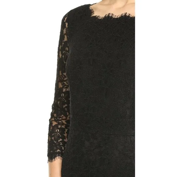 NWT Diane von Furstenberg Black Zarita Lace Dress size US 8