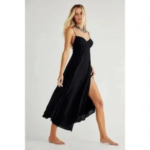 NWT Free People Deep Sea Maxi Dress Black