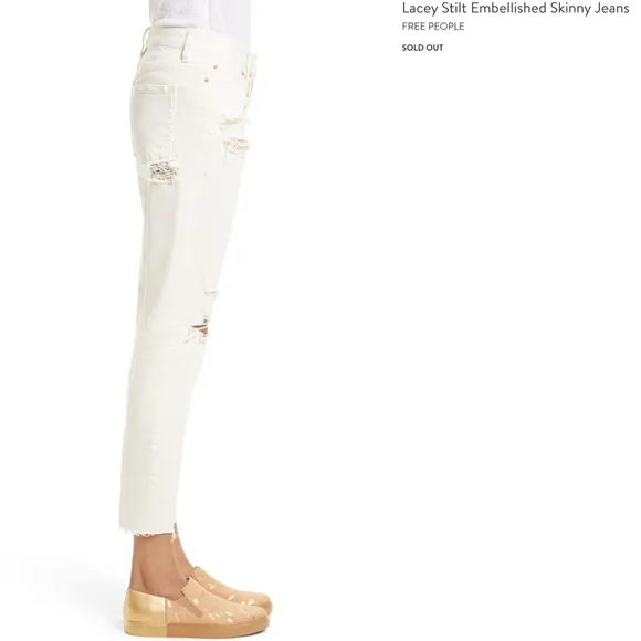 NWT Free People Lacey Stilt White Skinny Jeans