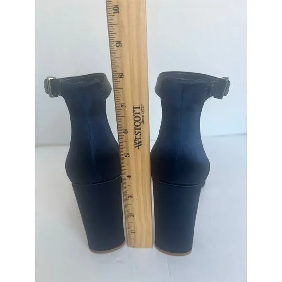 NWT Gianni Bini Joenah Navy Satin Ankle Strap Block Heel 2 Pc Dress Sandals 10M