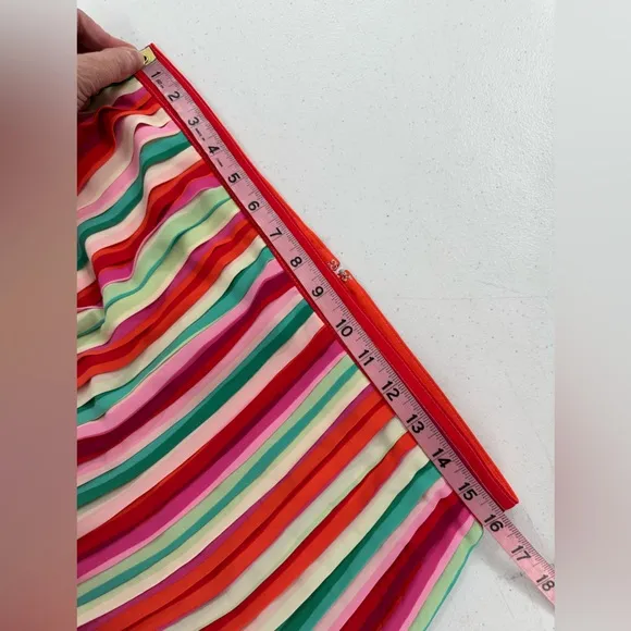NWT J. Crew Sunburst Pleated Midi Skirt In Watermelon Stripe