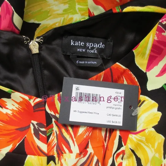 NWT Kate Spade Painted Tulips Grace Dress Size 6