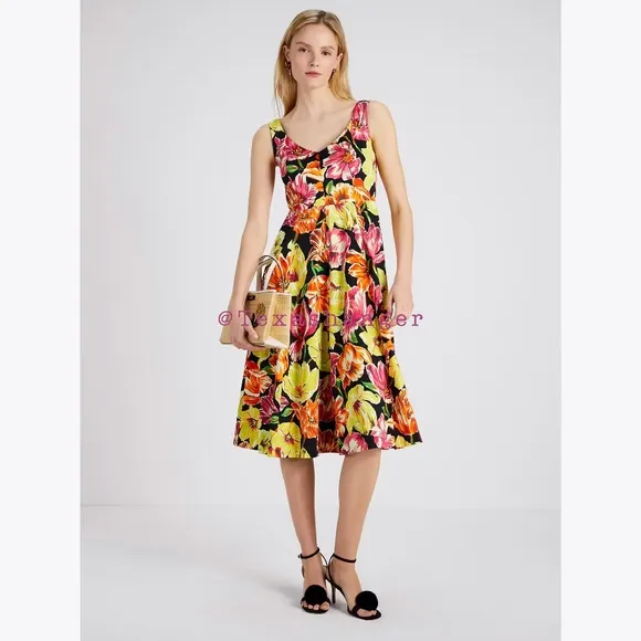 NWT Kate Spade Painted Tulips Grace Dress Size 6