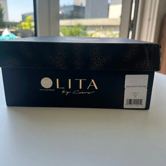 NWT Lita By Ciara Solid Point Toe Womens Sand Leather Pumps Heels Shoes Size 38