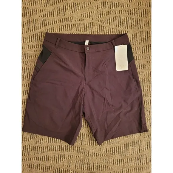 NWT Lululemon Hike 'n Bike Shorts Men's Size 36 Golf Maroon Brown Stretch