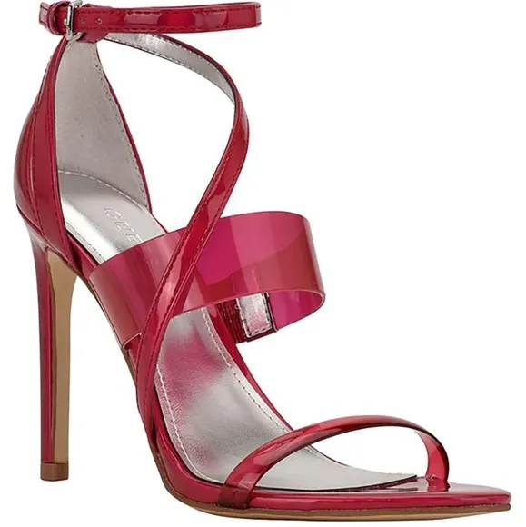 NWT Pink Shimmer Heeled Sandal Gorgeous Poppin Pink 🩷 Strappy Sandals
