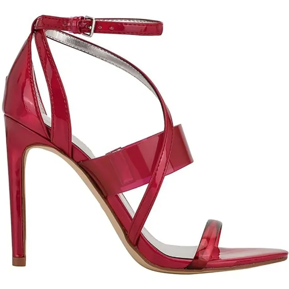 NWT Pink Shimmer Heeled Sandal Gorgeous Poppin Pink 🩷 Strappy Sandals