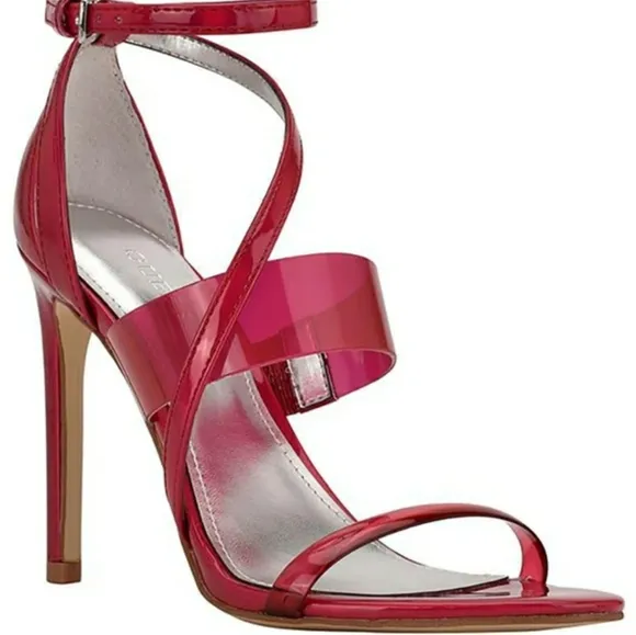 NWT Pink Shimmer Heeled Sandal Gorgeous Poppin Pink 🩷 Strappy Sandals