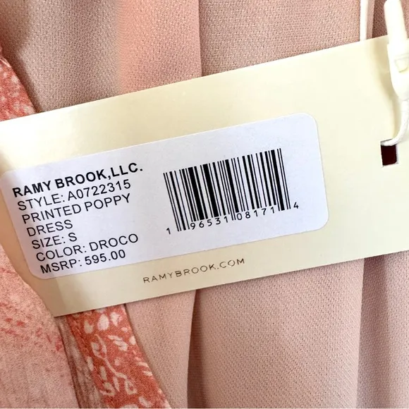 NWT Ramy Brook Poppy Printed Silk Blend Maxi Dress Goddess Flowy Feminine Rose S