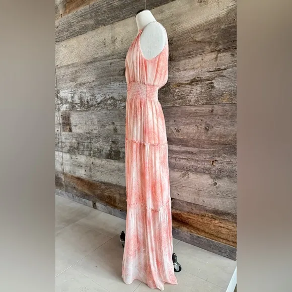 NWT Ramy Brook Poppy Printed Silk Blend Maxi Dress Goddess Flowy Feminine Rose S