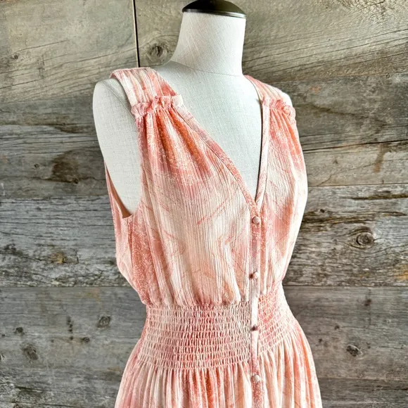 NWT Ramy Brook Poppy Printed Silk Blend Maxi Dress Goddess Flowy Feminine Rose S