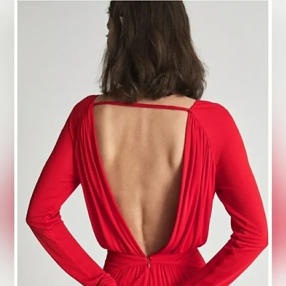 NWT REISS London Savannah Jersey Drape Cocktail Dress Size 6
