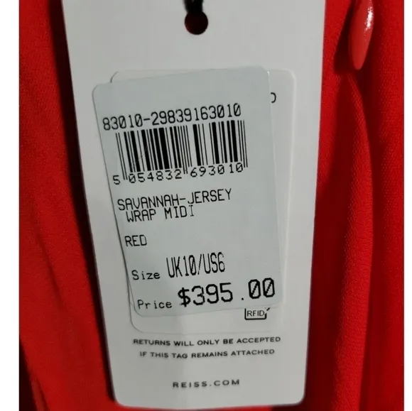 NWT REISS London Savannah Jersey Drape Cocktail Dress Size 6