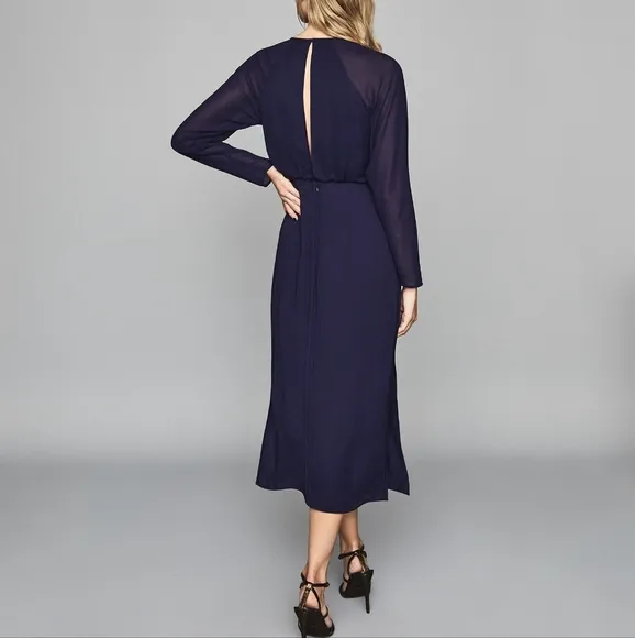 NWT REISS | Mylee Midi Chiffon Dress