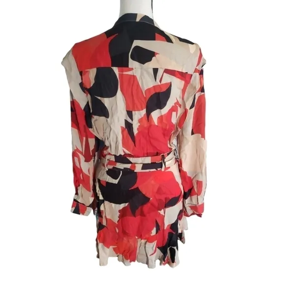 NWT REISS Theo-Linear Floral Shirt Dress Size 6