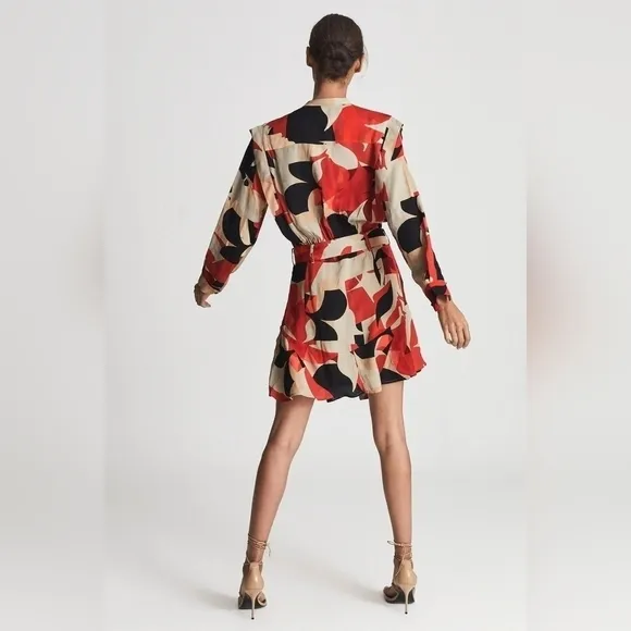 NWT REISS Theo-Linear Floral Shirt Dress Size 6