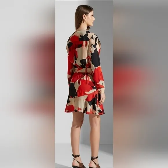 NWT REISS Theo-Linear Floral Shirt Dress Size 6