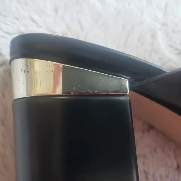 NWT Ted Baker London Black &quot;Peataa&quot; Open Toe Mule Heel Sandals, EU 40 (US 9.5)