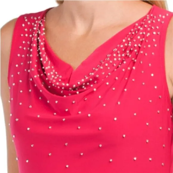 NWT Tiana B Beaded Bead Embellished Draped Cowl Neck Party Mini Dress