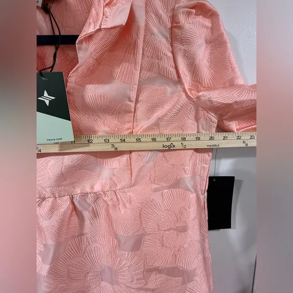 NWT Tuckernuck Bellini Fil Coupé Palmerston Dress M Pink Ruffle Mini Retail $228