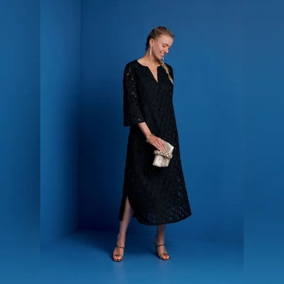 NWT Tuckernuck Black V-Neck Lace Jamie Dress