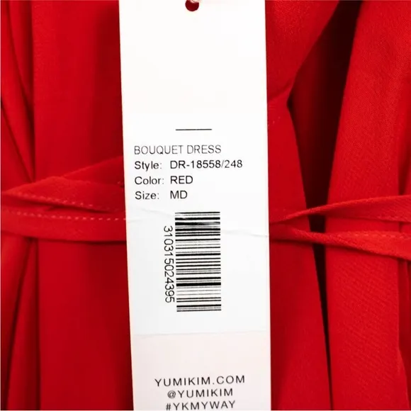 NWT Yumi Kim Red Wrap Midi Dress - Ruffle Open Back Cocktail Dress - Size M