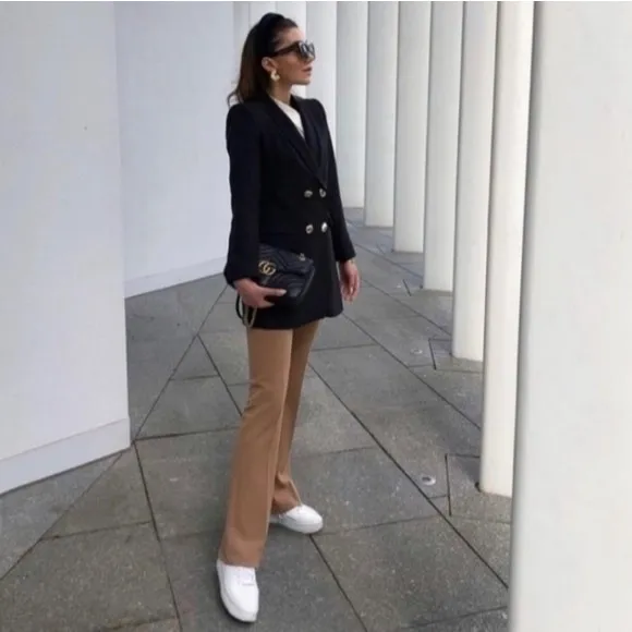 NWT * Zara Double Breasted Long Blazer Jacket