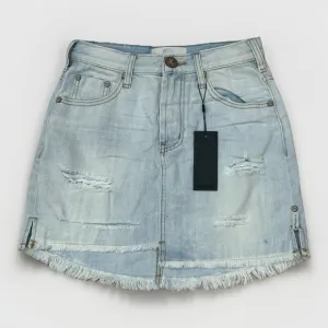 One Teaspoon Blonde 2020 High Waist Distressed Denim Mini Skirt Grunge 25 NEW