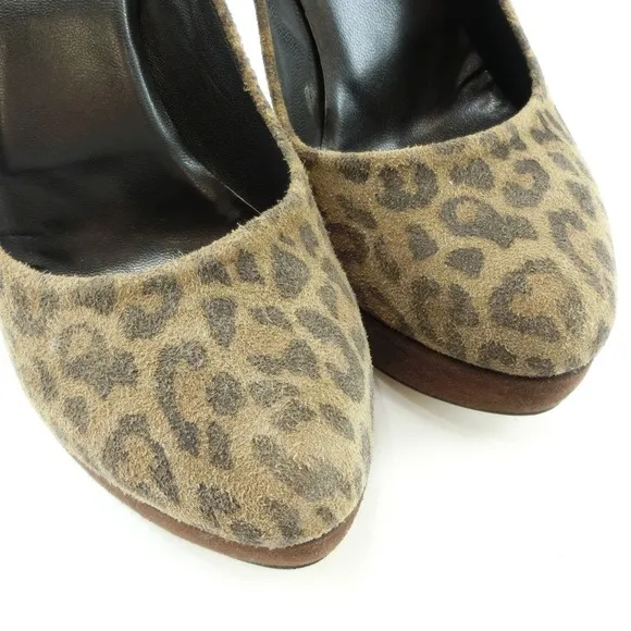 Other Ovye Leopard Leather Brown Women's Pumps Leather Shoes
