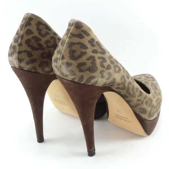 Other Ovye Leopard Leather Brown Women's Pumps Leather Shoes