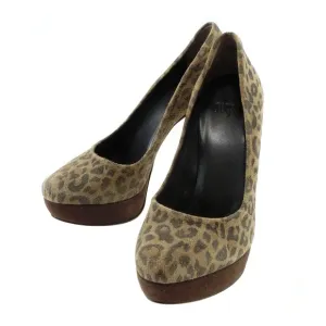 Other Ovye Leopard Leather Brown Women's Pumps Leather Shoes