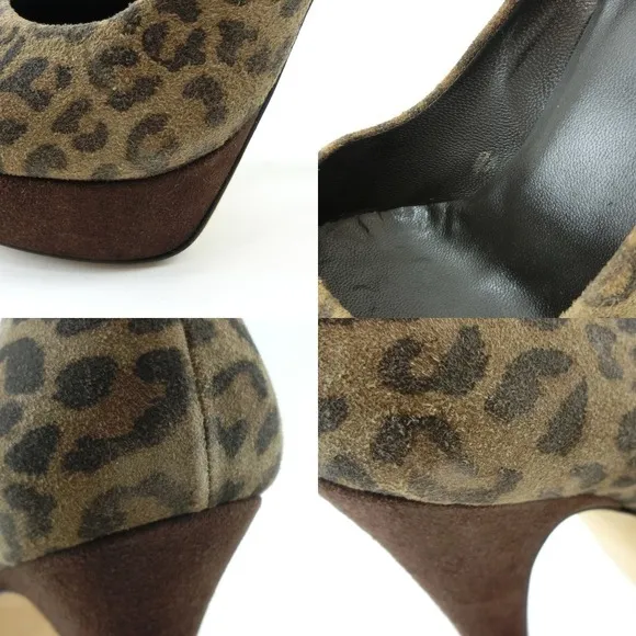 Other Ovye Leopard Leather Brown Women's Pumps Leather Shoes
