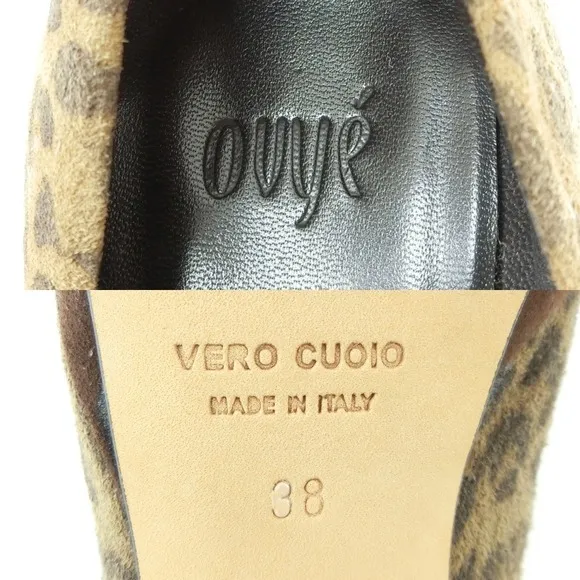Other Ovye Leopard Leather Brown Women's Pumps Leather Shoes