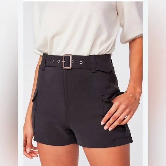 Paige Denim Carolina Belted Black Shorts 💕