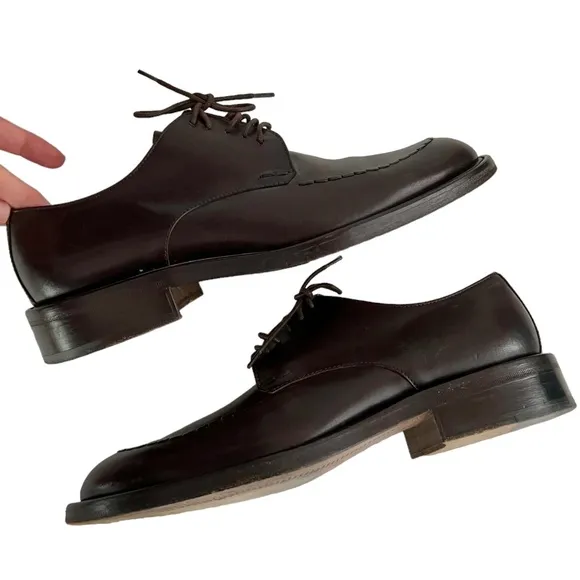 PAL ZILERI Men's Dark Brown Lace Up Oxford Dress Shoes ~ Size 8