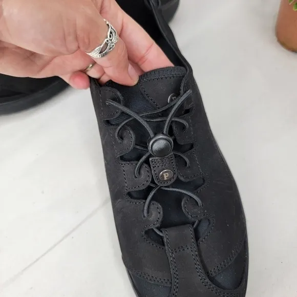 Pandere Saturday working leather women adjustable shoes black 10