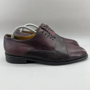 Paolo De Marco Alberta Shoes Men Size 9.5 M Burgundy Leather Cap Toe Low Oxford