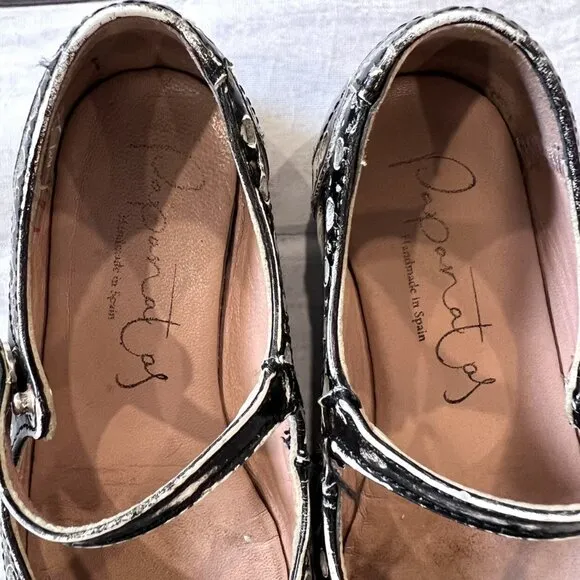 Papanatas By Eli Black &amp; White Brushed Wingtip Shoes